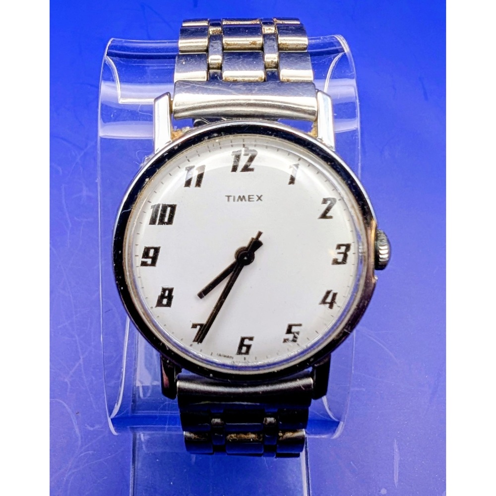 TIMEX Marlin Watch White‎ Dial Mechanical Manual Wind Expandable Band Vintage